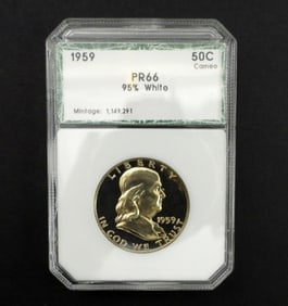 1959 FRANKLIN HALF PCI PROOF CAMEO