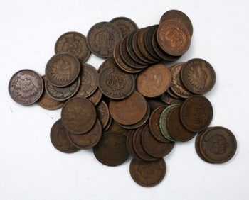 50 INDIAN HEAD CENTS MIXED LOT