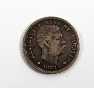 1883 KINGDOM of HAWAII SILVER DIME