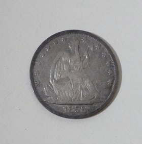 1858-O SEATED HALF DOLLAR