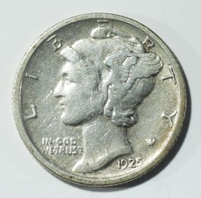 1925-D MERCURY DIME VF