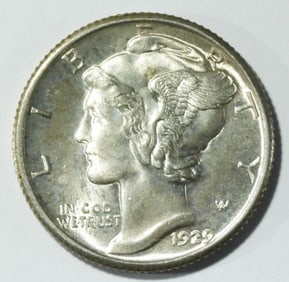 1929 MERCURY DIME BU