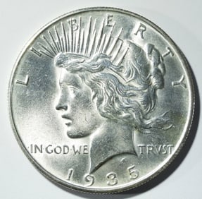1935-S PEACE DOLLAR AU