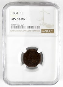 1884 INDIAN HEAD CENT NGC MS64BN