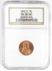 1946-D LINCOLN CENT NGC MS66RD