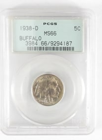1938-D BUFFALO NICKEL PCGS MS66