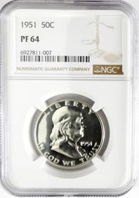 1951 FRANKLIN HALF DOLLAR NGC PF64
