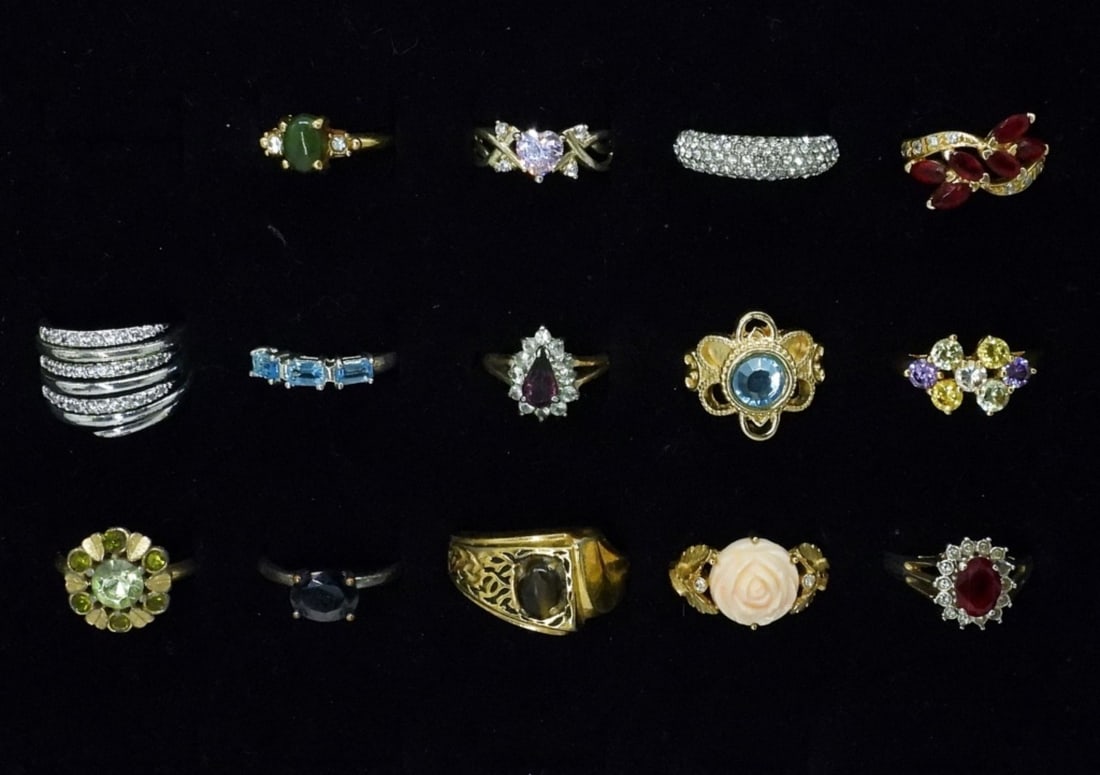 (14) FASHION GEMSTONE LADIES RINGS (1 of 2)