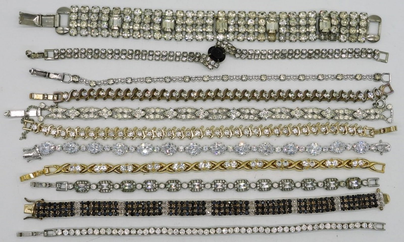 (11) RHINESTONE BRIDAL STYLE BRACELETS (1 of 2)