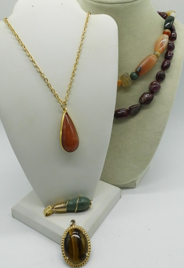 (5) NATURAL GEMSTONE NECKLACES (1 of 3)