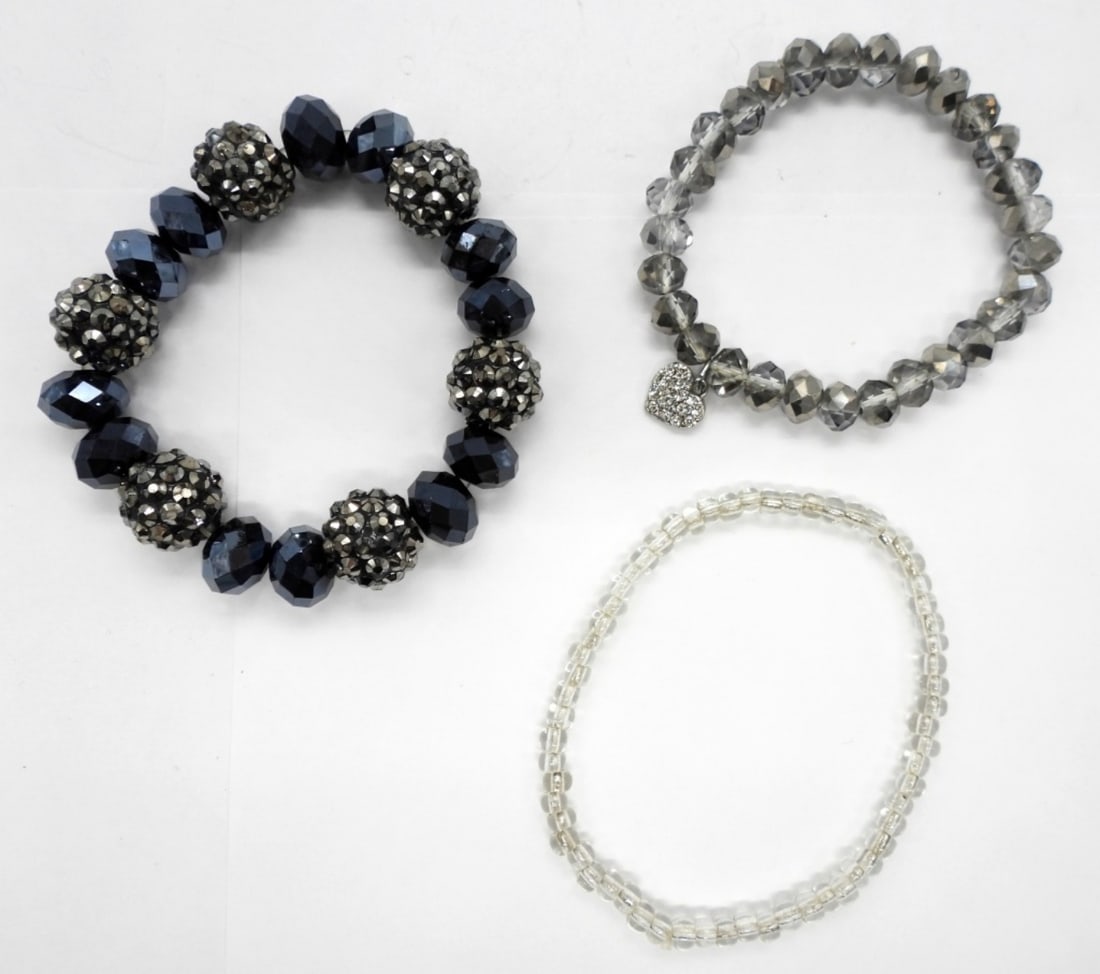 3 Dark Beaded Bracelets (1 of 2)