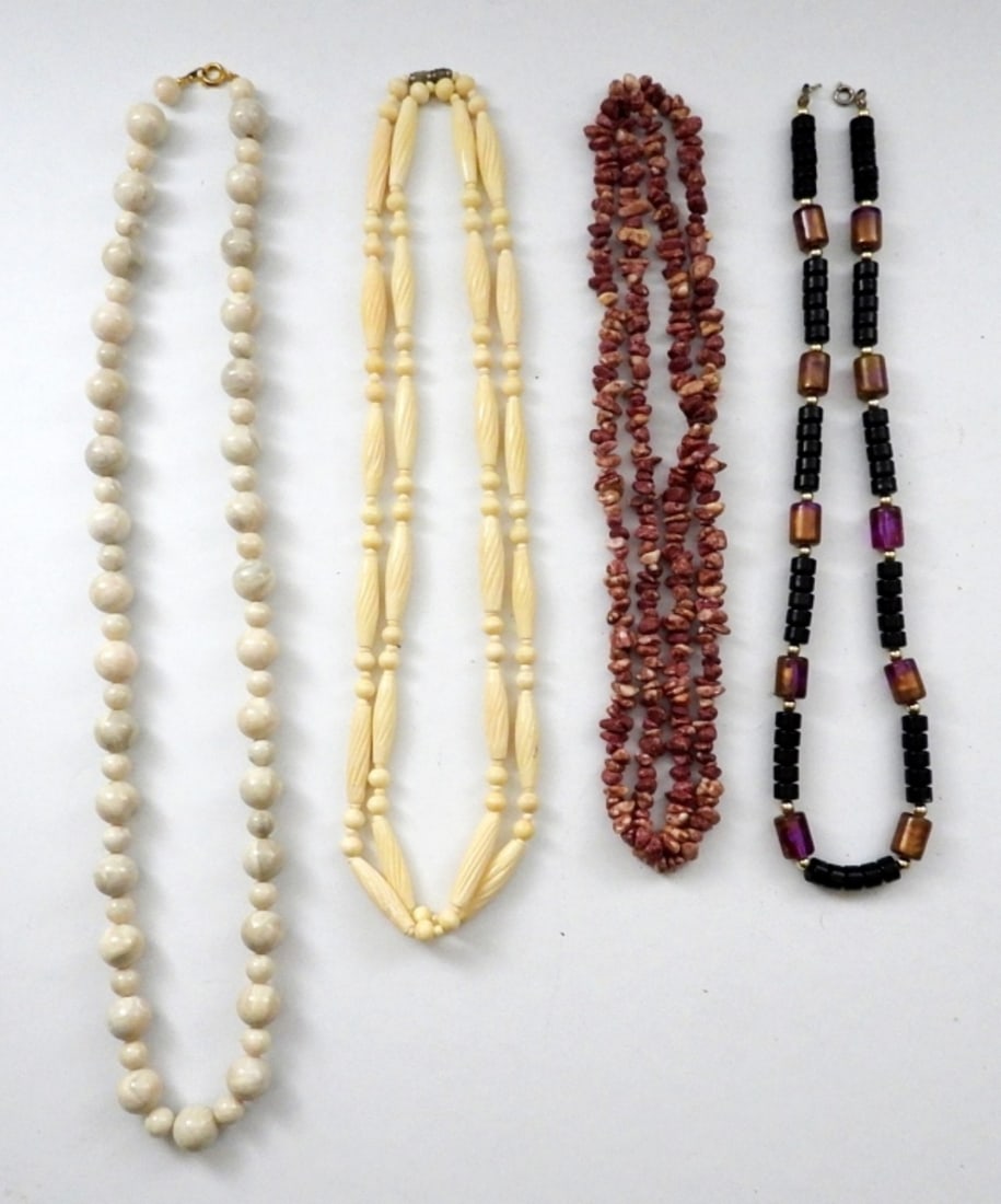 (4) VINTAGE BEADED NECKLACES (1 of 2)