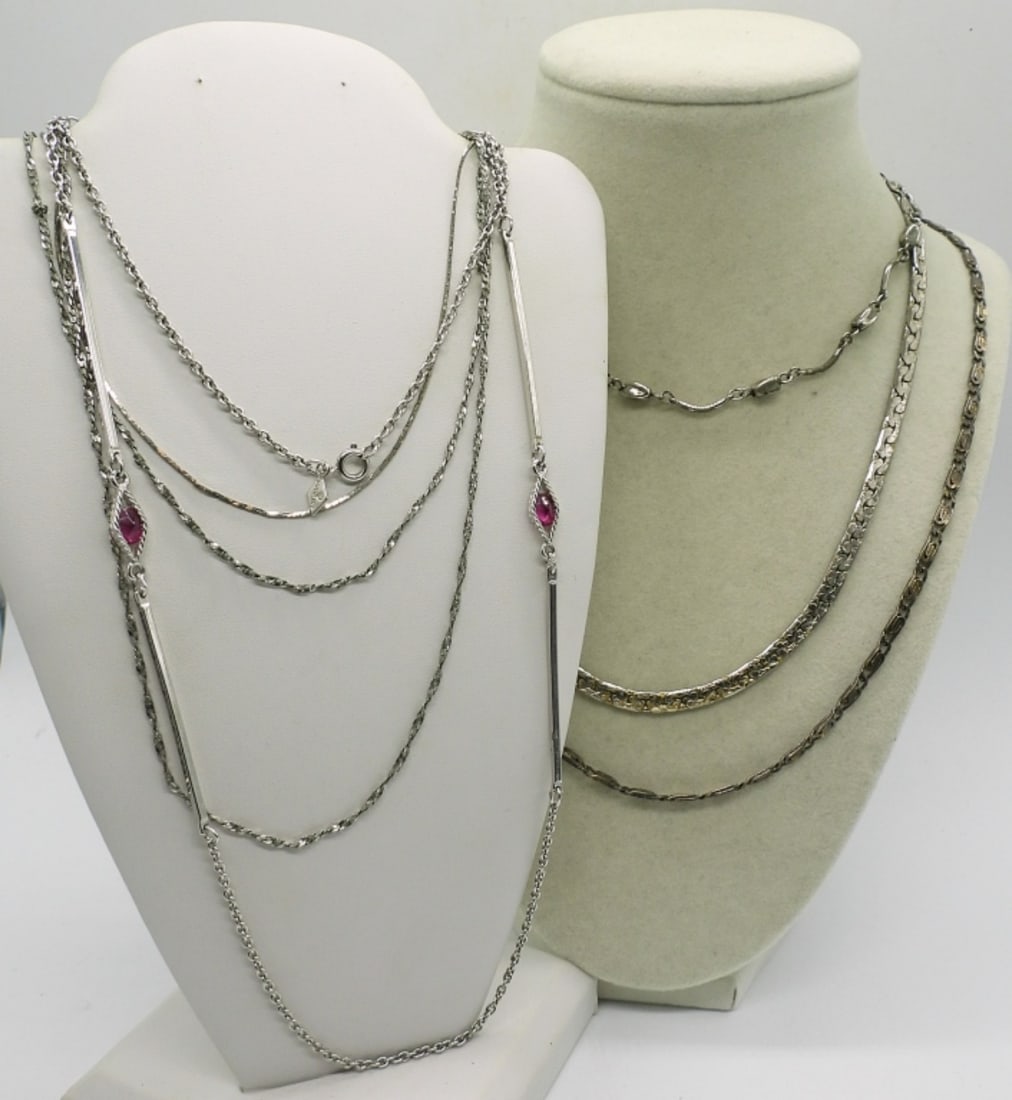 (6) SILVERTONE FASHION NECKLACES (1 of 3)