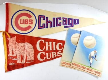 (4) 1950 CUBS PROGRAMS scored (2) VTG