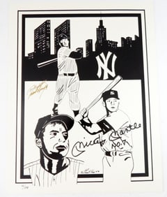 ARTIST SIGNED MICKEY MANTLE ARTWORK