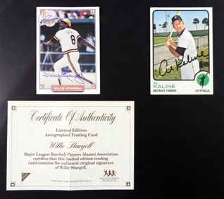 WILLIE STARGELL & AL KALINE SIGNED CARDS