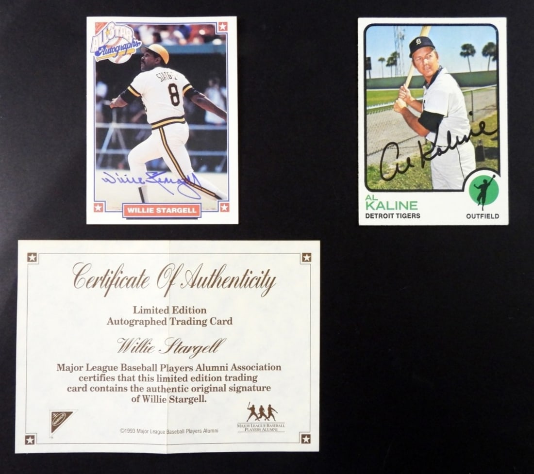 WILLIE STARGELL & AL KALINE SIGNED CARDS (1 of 2)