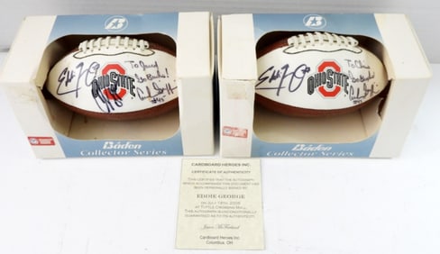 (2) MINI OHIO STATE EDDIE GEORGE AUTOGRAPHED FOOTB