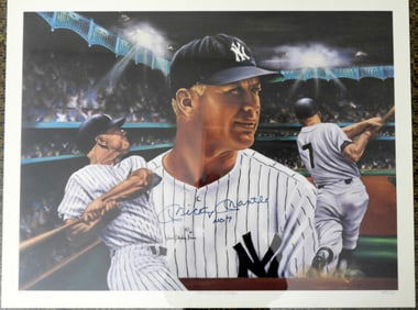 MICKEY MANTLE SIGNED LITHO #667/750