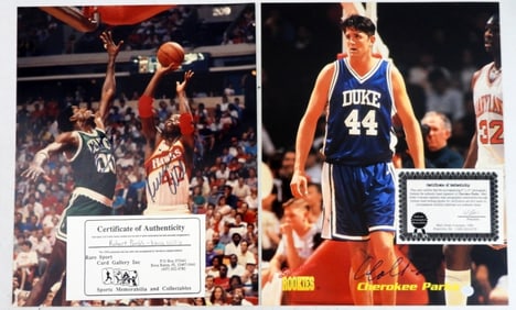 (2) SIGNED BASKETBALL PHOTOS