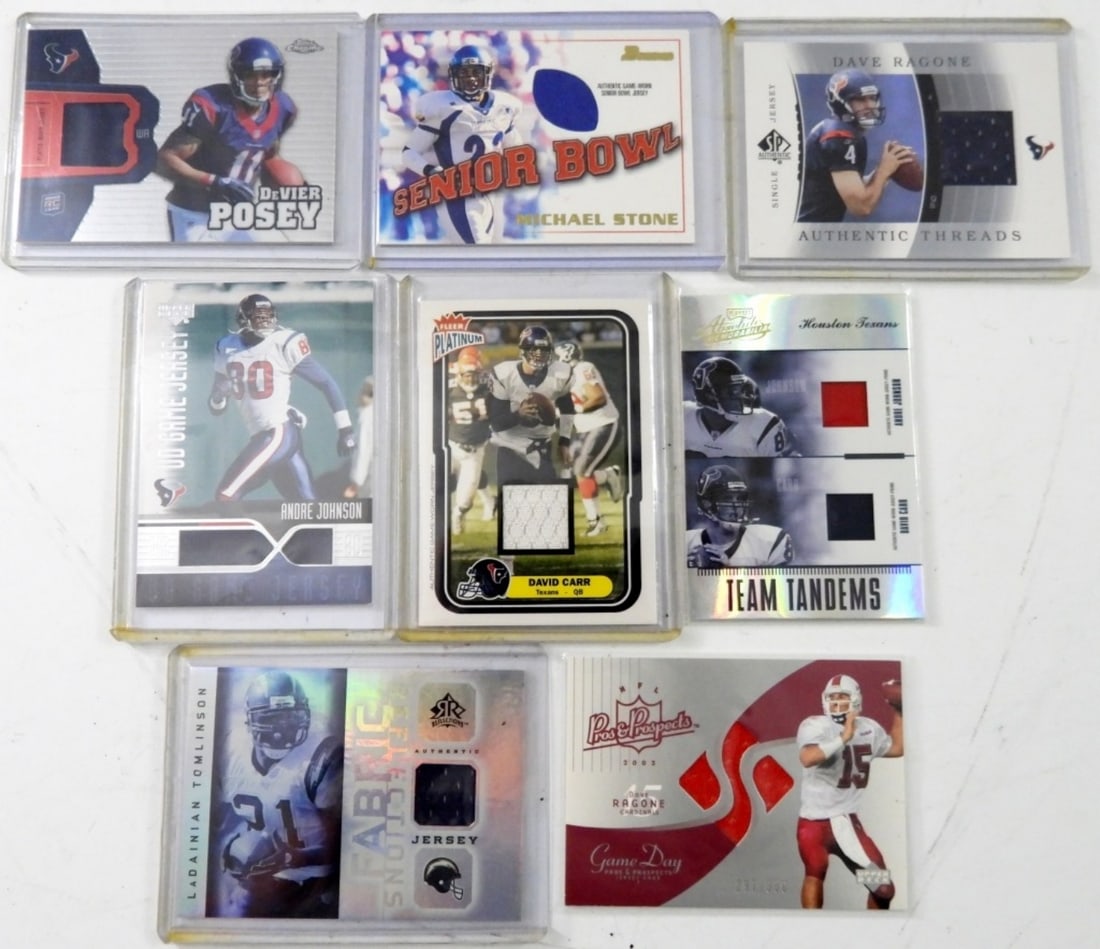 (8) NFL GAME WORN JERSEY CARDS (1 of 2)