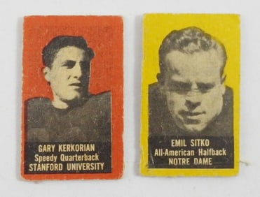 (2) 1950 TOPPS FELT FOOTBALL CARDS