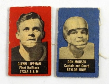 (2) 1950 TOPPS FELT FOOTBALL CARDS