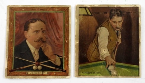 (2) 1910 MECCA BILLIARD CIGARETTE CARDS