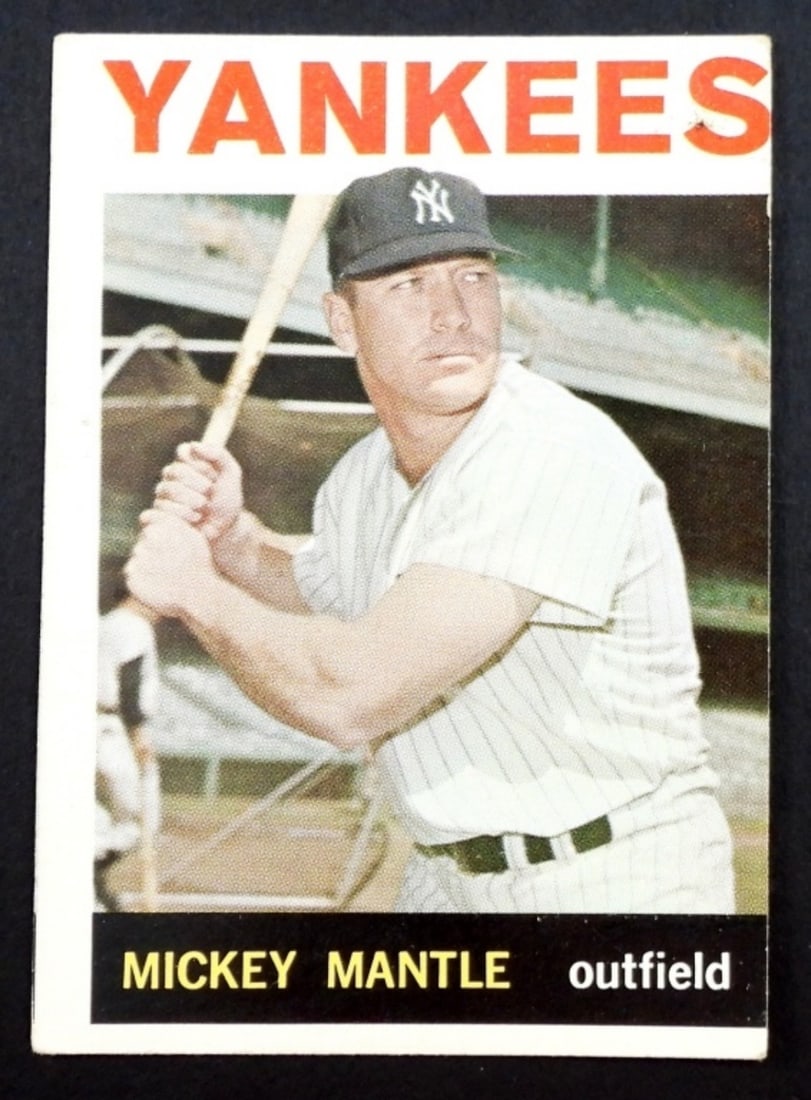 1964 TOPPS #50 MICKEY MANTLE VG+: OFF CENTERED