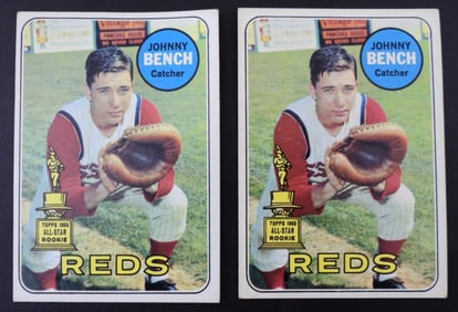 (2) 1969 TOPPS #95 JOHNNY BENCH