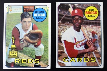 (2) 1969 TOPPS BENCH & LOU BROCK