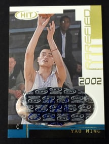 YAO MING 2002-03 SAGE HIT AUTOGRAPHED CARD