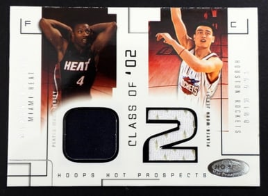 YAO MING &  CARON BUTLER FLEER 02-03 PATCH CARD
