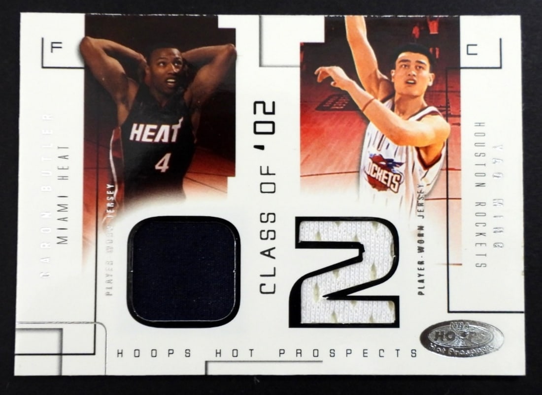 YAO MING &  CARON BUTLER FLEER 02-03 PATCH CARD (1 of 2)