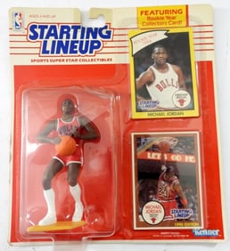 1990 KENNER MICHAEL JORDAN FIGURE w/2 CARDS