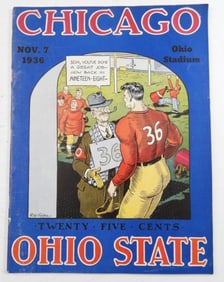 1936 CHICAGO VS, OHIO STATE FOOTBALL PROGRAM