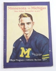 1927 MINNESOTA VS, MICHIGAN FOOTBALL PROGRAM & ATH