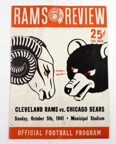 1941 CLEVELAND RAMS VS. CHICAGO BEARS  FOOTBALL PR