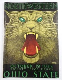 1935 NORTHWESTERN VS. OHIO STATE FOOTBALL PROGRAM