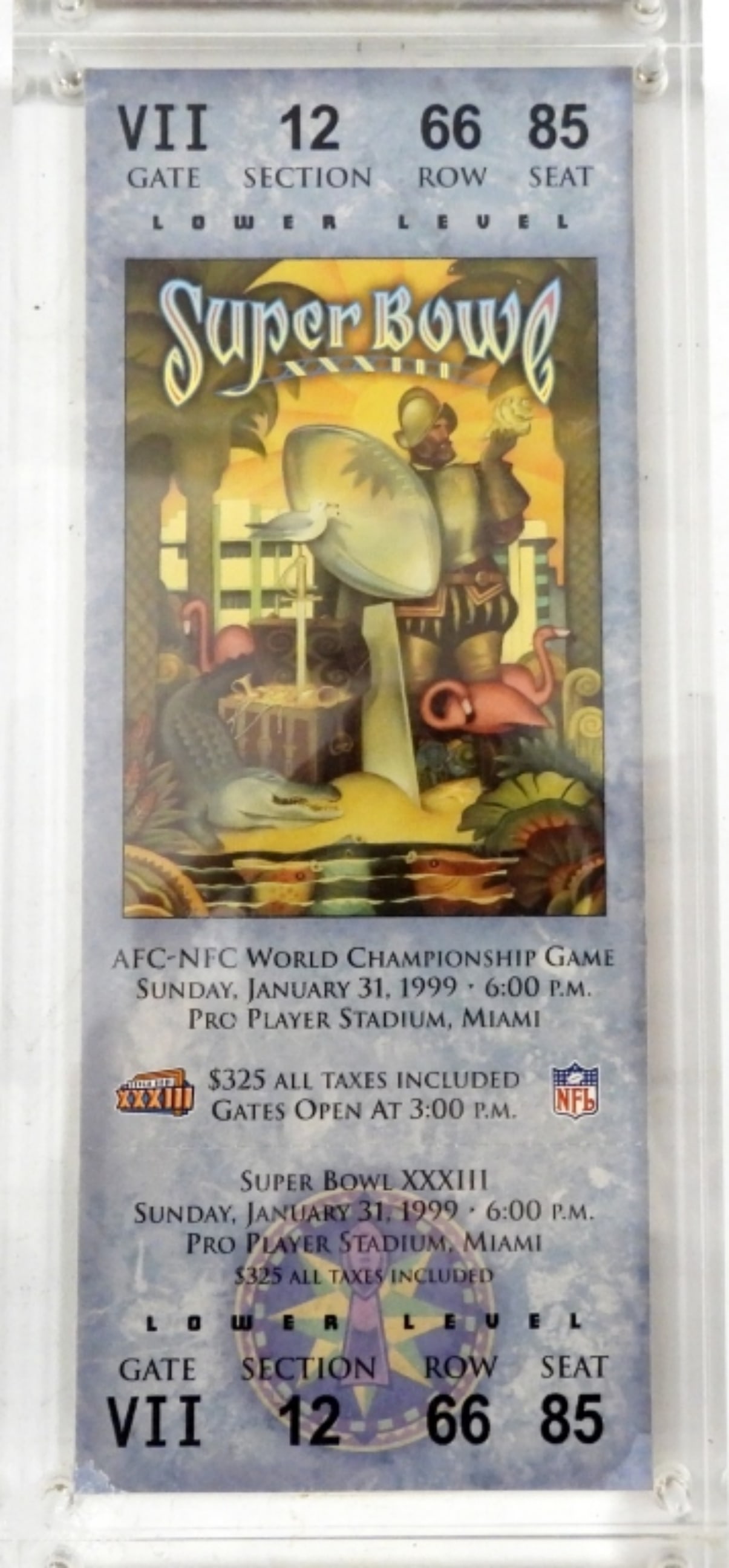 1999 NFL SUPERBOWL TICKET MIAMI UNUSED (1 of 2)