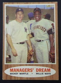 1962 TOPPS#18 MANAGERS DREAM,MAYS& MANTLE