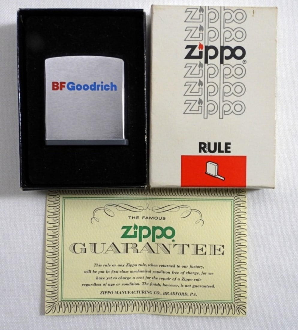 VINTAGE ZIPPO RULE #6260 NEW IN BOX: VINTAGE ZIPPO RULE #6260 BF GOODRICH TAPE MEASURE ,NEW IN BOX