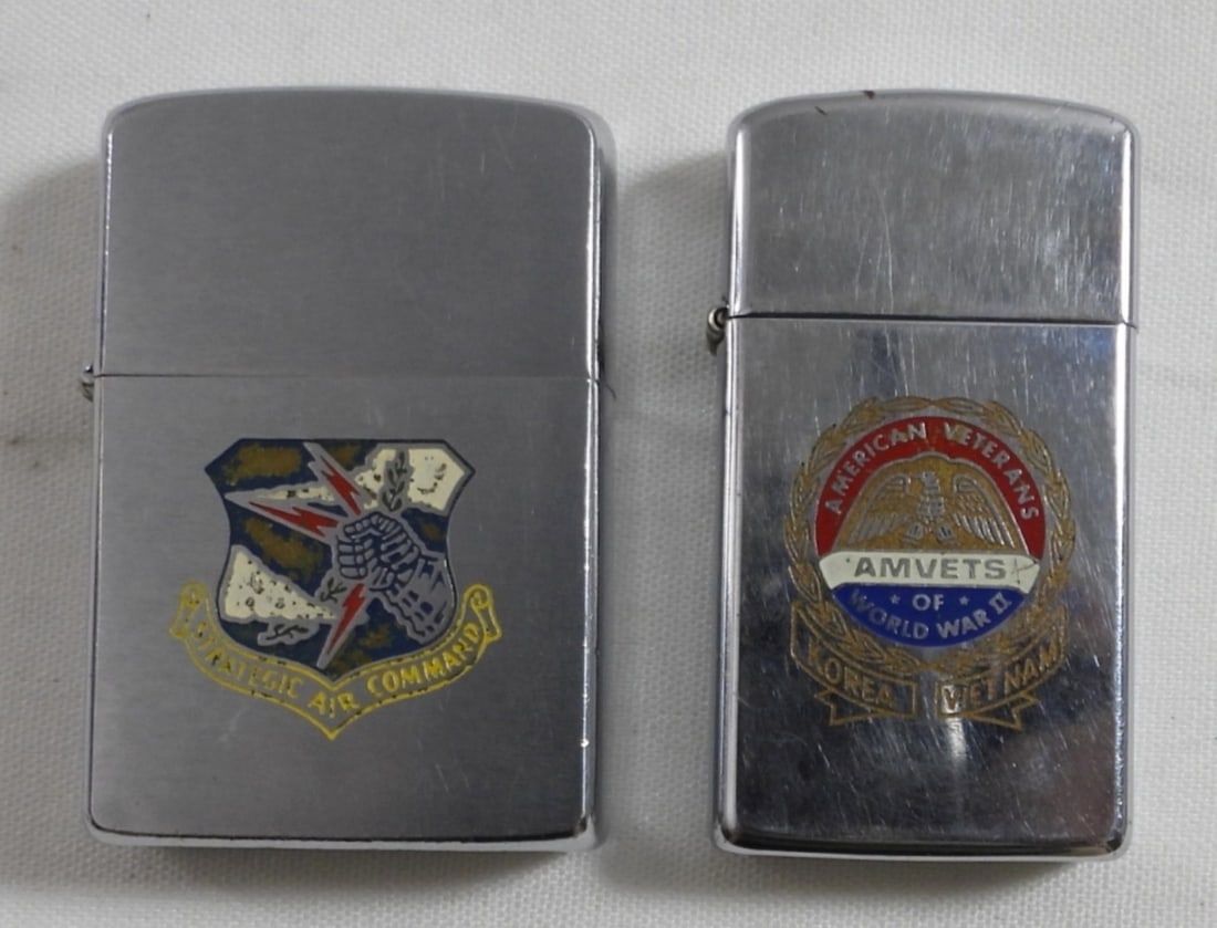 (2) VTG MILITARY ZIPPO LIGHTERS - AMVETS (1 of 4)
