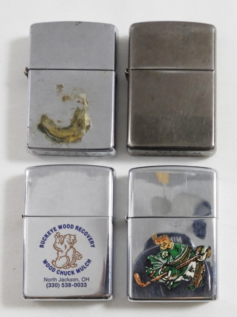 (4) ZIPPO LIGHTERS (1) BUCKEYE WOOD AD (1 of 4)