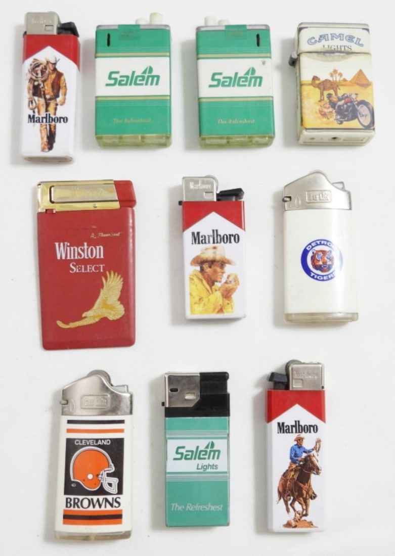 (10) VINTAGE TOBACCO AD LIGHTERS (1 of 2)