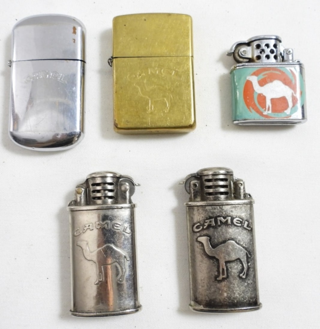 (5) VINTAGE CAMEL LIGHTERS ZIPPO & OTHERS (1 of 2)