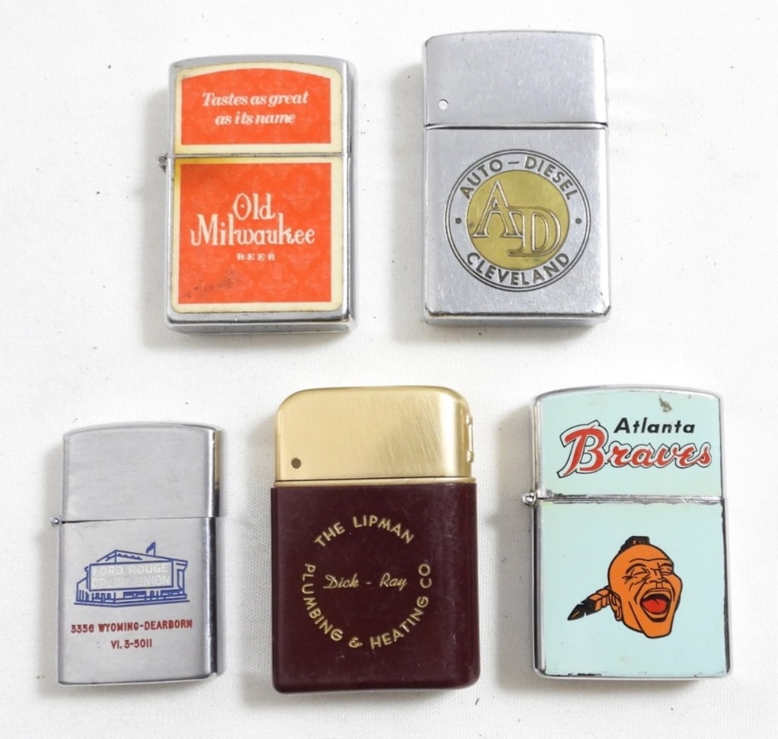 (5) VINTAGE LIGHTERS W ADV. - FORD (1 of 2)
