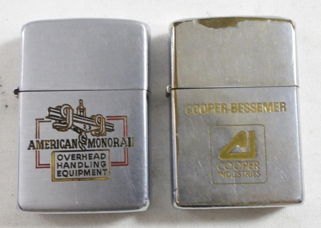 (2) VTG ADVERTISING ZIPPO LIGHTERS (1 of 4)