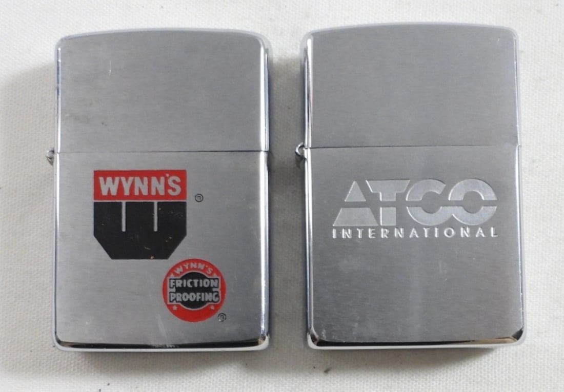 (2) VTG ADVERTISING ZIPPO LIGHTERS (1 of 4)