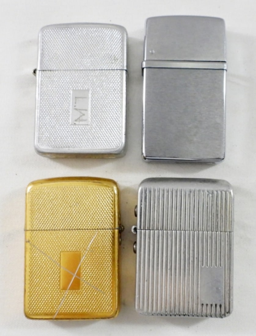 (3) SILVER TONE & (1) GOLD TONE LIGHTERS: (3) SILVER TONE & (1) GOLD TONE LIGHTERS